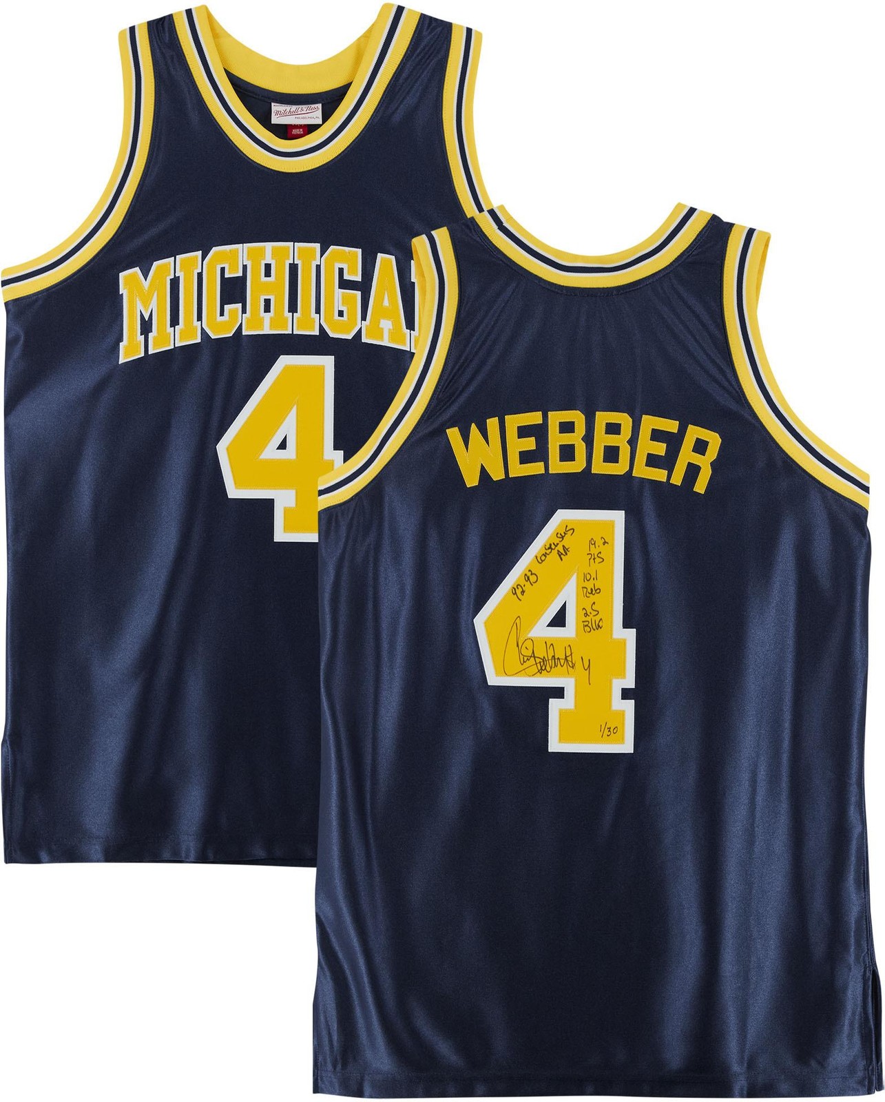Chris Webber Autographed Signed Sacramento Kings Michigan Wolverines Mitchell & Ness 1991-1992 Jersey w/ Insc 