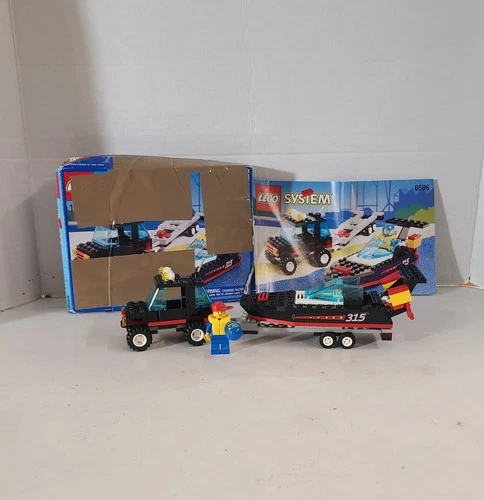 LEGO Town 6596 Wave Master now Truck Speed Boat Trailer Set with Manual 1995