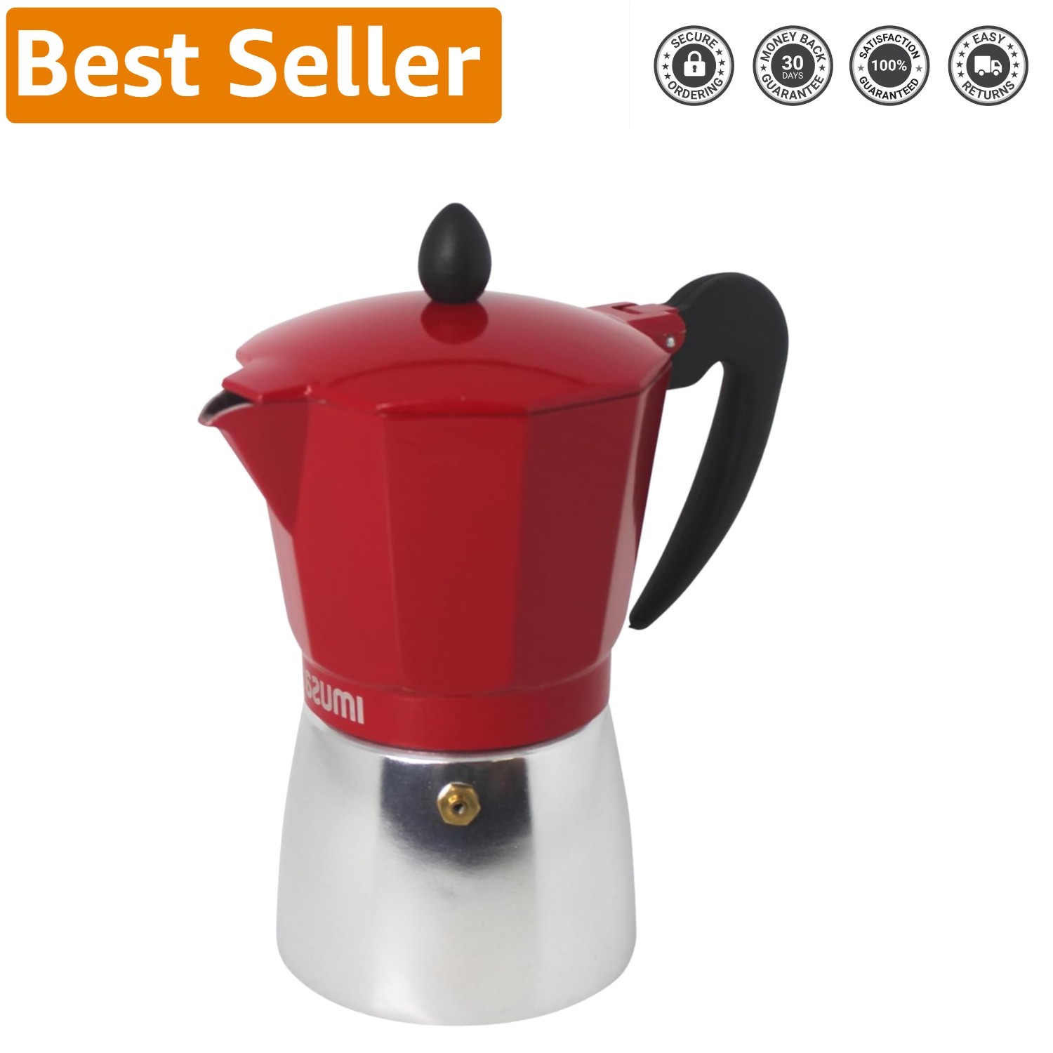 With Cool Touch Handle - Sleek Red Aluminum Design