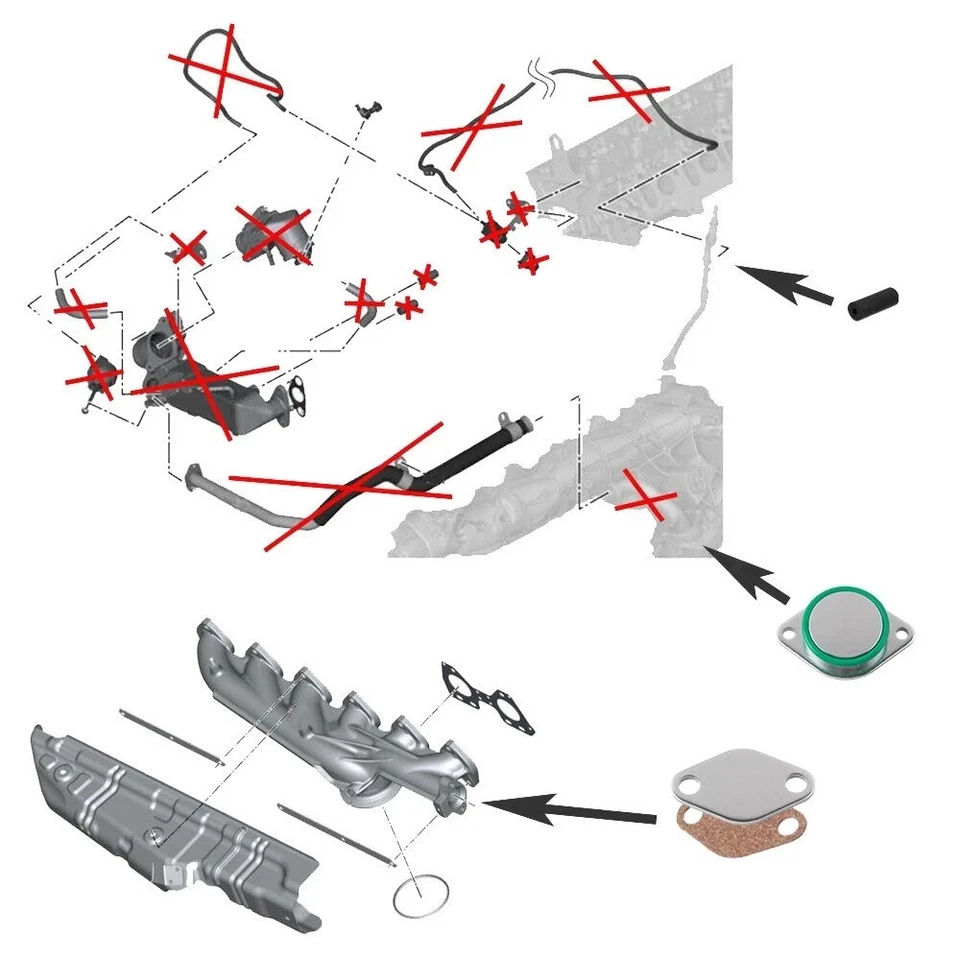 Kit suppression refroidisseur de vanne EGR pour BMW N57 N57S E90 E91 E92 E93... - Photo 2/4