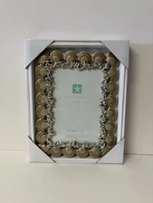 Home Studio Shoreline Collection Seashell Photo Picture Frame 4x6 Metal & Glass