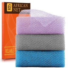 3 Pieces African exfoliating net African Net Long Net Bath Sponge Exfoliating