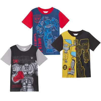 Jungen 3er Pack Transformers T-Shirts Hummel Optimus Prime Anzieh T-Shirts Tops