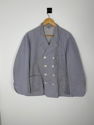 Vintage 1940/50s French Butcher Chore Jacket Double Breasted