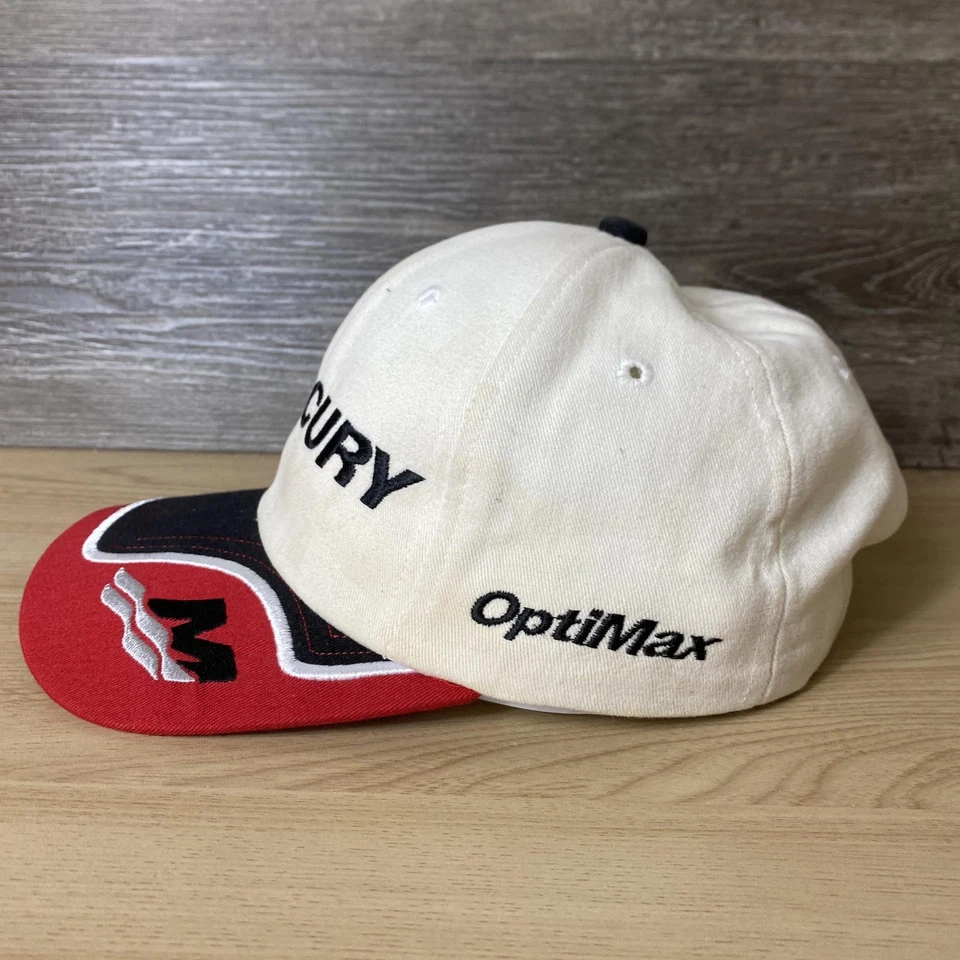 Vintage Mercury Hat Cap Strap Back Embroidered OptiMax ProTeam Boat Racing - Image 4 of 4