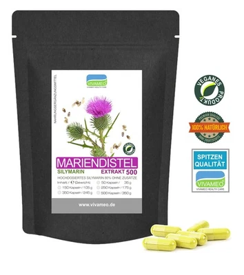 VIVAMEO HEALTH CARE Vivameo® 250 Milk Thistle Capsules of 700mg 10:1 Extract 80% Silymarin UV Sachet