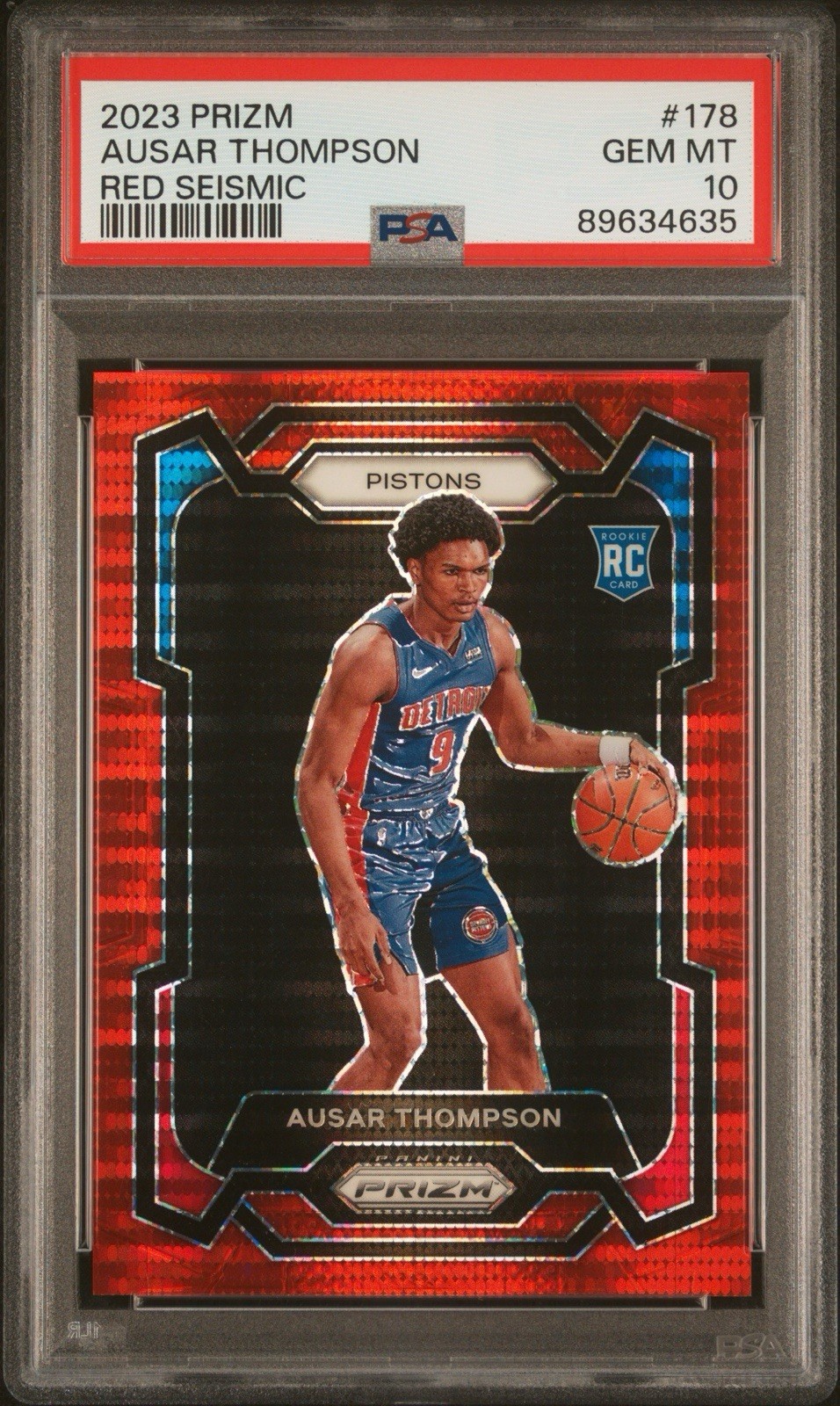 2023-24 Panini Prizm - Ausar Thompson #178 Red Seismic Prizm /299 RC PSA 10