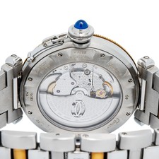 Cartier Pasha 2378 W31035T6 Auto 18k YG Two Tone Silver Dial Men's Watch 38mm 6