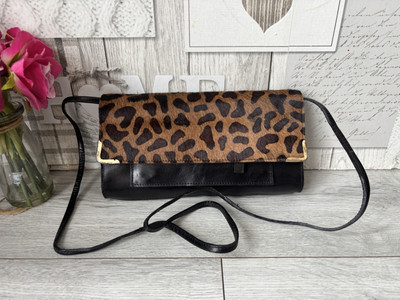 Suede Topshop Handbags Topshop Leopard Black Suede Leather Cross