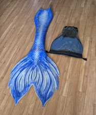 Meerjungfrauen Silikon-Monoflosse blau &ndash; Mermaid Tail Flosse mit Beutel