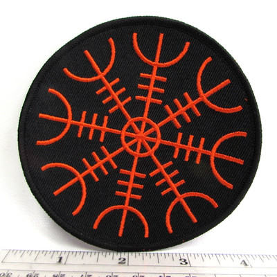 Vintage Aegishjalmur Helm of Awe Patch Badge Icelandic Magical Stave Nordic