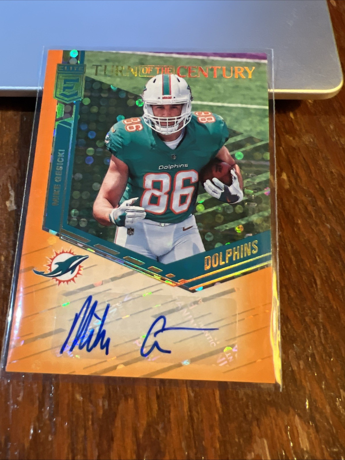 Mike Gesicki Panini Donruss Elite Turn of the Century Autograph #MG Orange