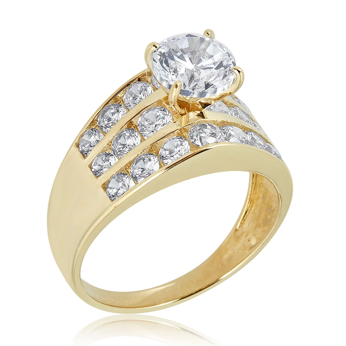 Cubic Zirconia Yellow Gold 10k Engagement & Wedding Jewelry for
