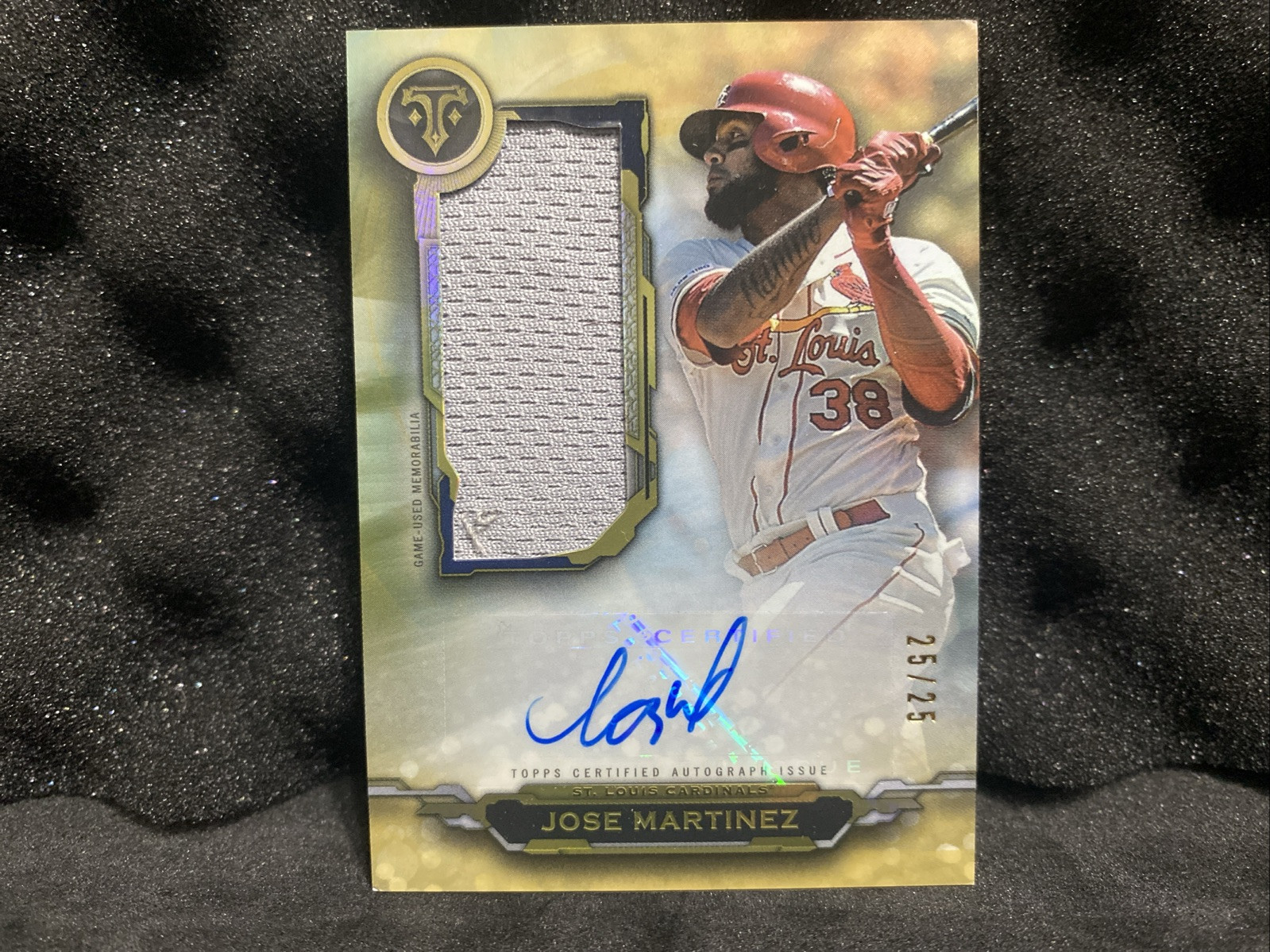 2019 Topps Triple Threads Gold /25 Jose Martinez Jumbo Relic Auto