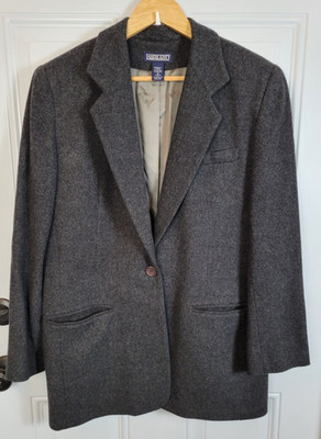 Vintage Lands' End Womens Wool & Cashmere Blazer Jacket Size 12 Made in the USA