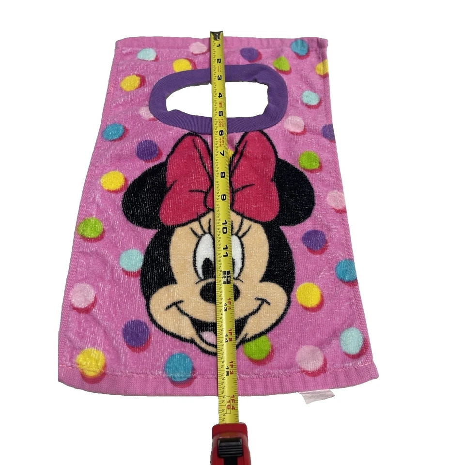 Babero Toalla Minnie Mouse Disney Bebé Rosa Sobre la Cabeza Foto 3 de 4