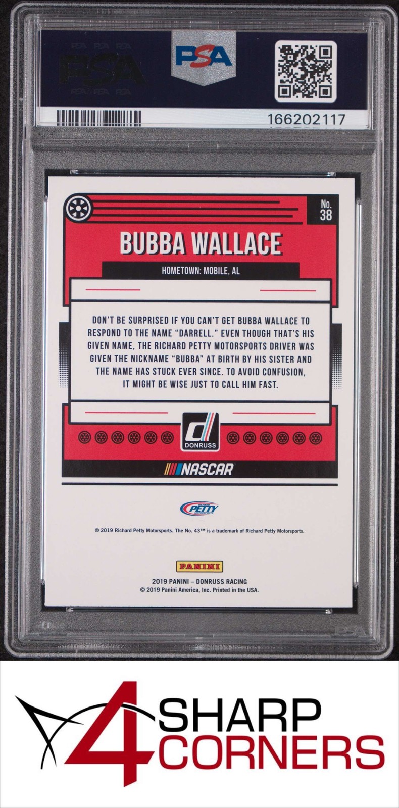 2019 DONRUSS RACING #38 BUBBA WALLACE VARIATION POP 2 PSA 10 view 2