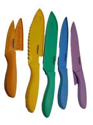 Cuisinart 10 Pc Ceramic-Coated  Stainless Steel Cutlery Set with Blade Guards.