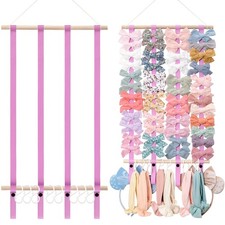 Pink Hair Bow Clip Headband Holder Organizer Storage Wall Hanging Home Decor
