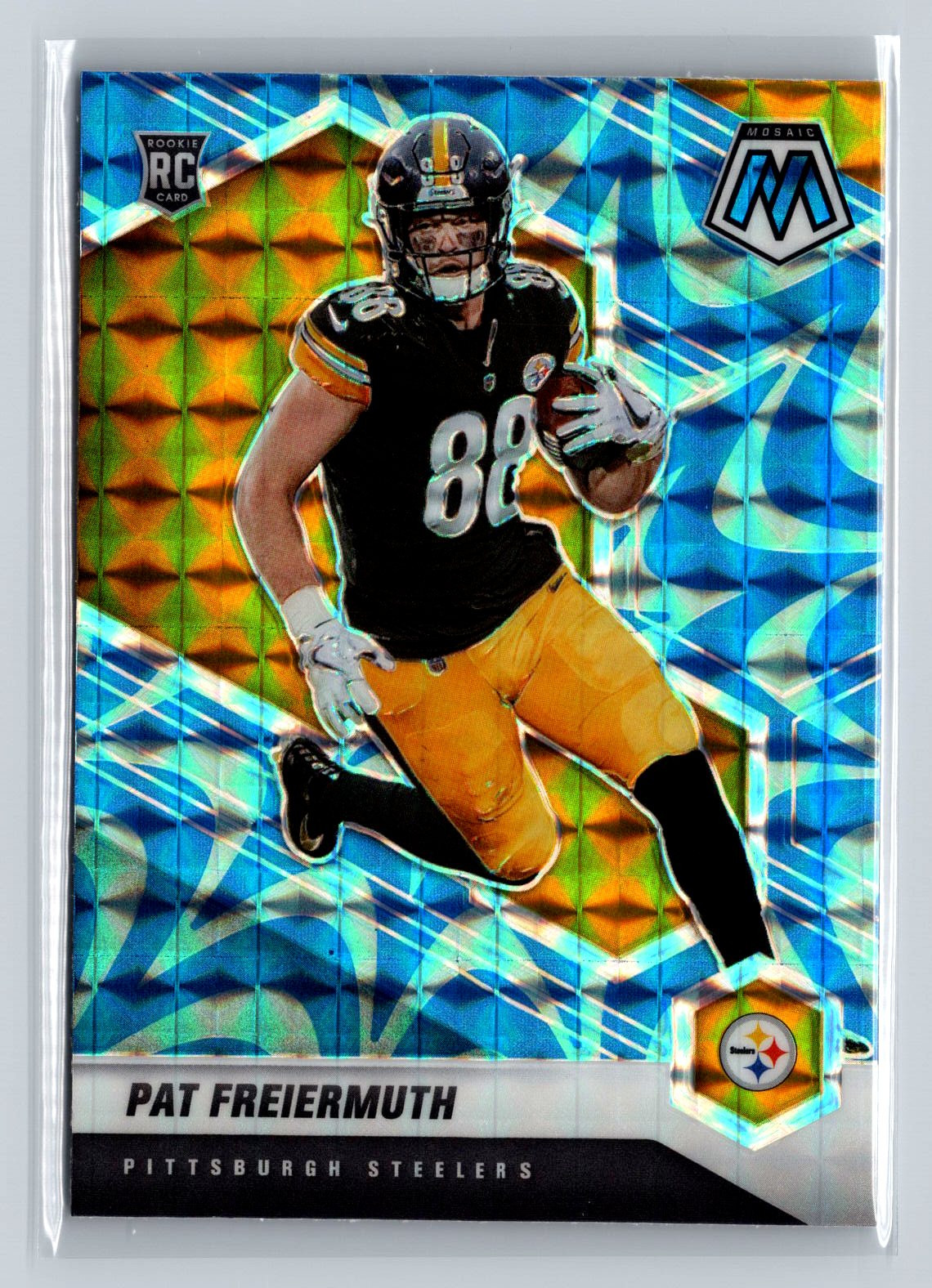 2021 Panini Mosaic #332 Pat Freiermuth Prizm Reactive Blue Excellent