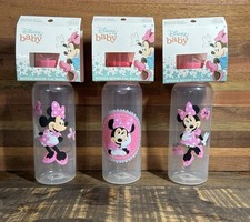 Disney Baby Minnie Mouse 9oz Bottles, Silicone, BPA-Free, Set Of 3