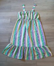 Shein Multi Striped Floral Strappy Midaxi Dress Holiday Boho Retro UK22/24 (4XL)