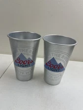 Coors Light Aluminum Cold Activated 16oz Cups. Set Of 2