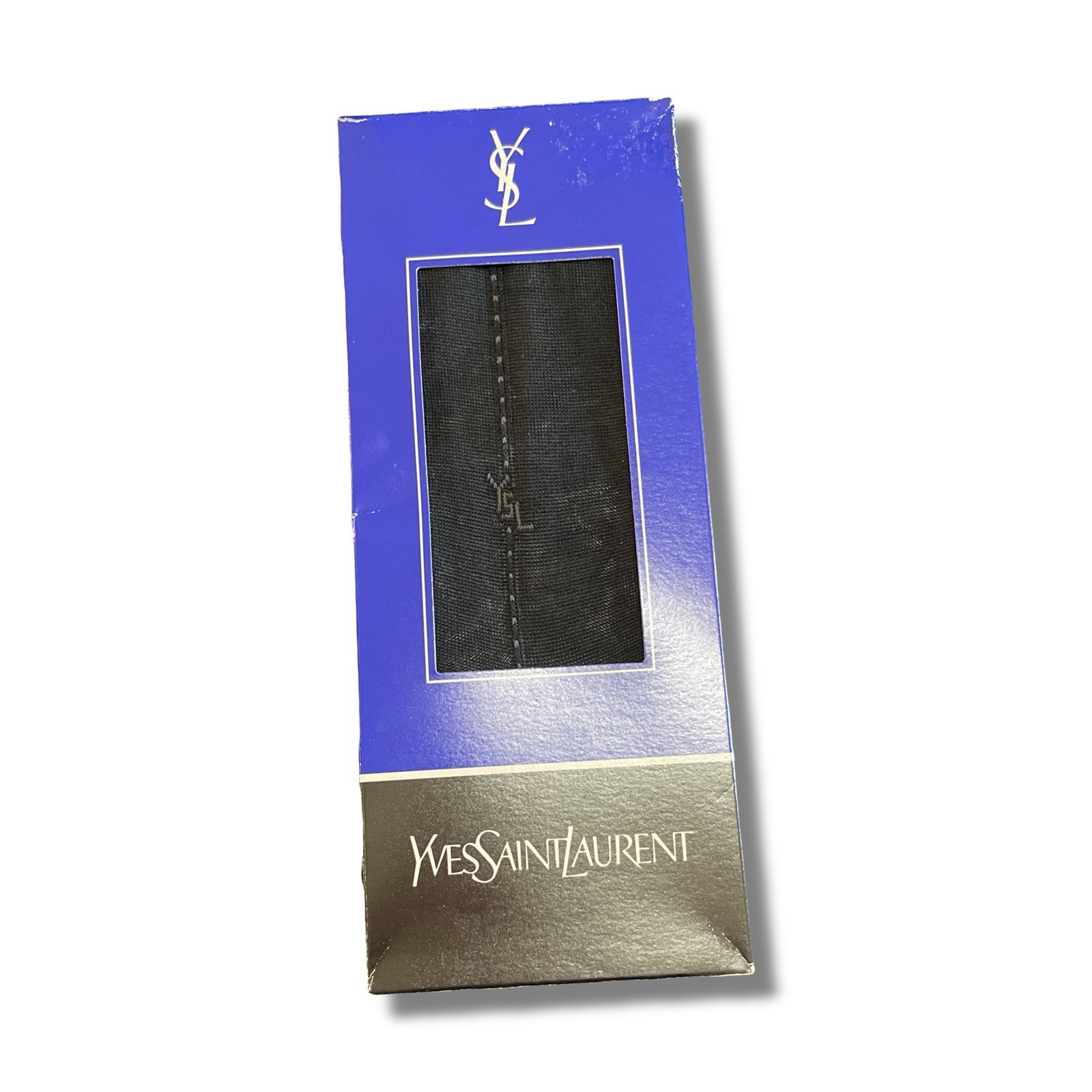 Vintage YSL Yves Saint Laurent Men's Dress Socks NWT in Box Black