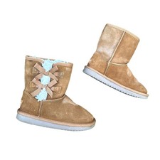 Koolaburra by UGG Kids Victoria Short Winter Boots Size 1 Chestnut Brown