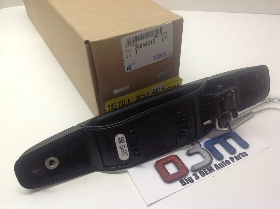 Chevrolet Silverado Tahoe Avalanche GMC Sierra LH Manija de puerta trasera negra nueva OEM Foto 2 de 2