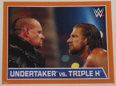 Undertaker vs Triple H HHH 2015 Topps WWE Album Stickers Card #140 Superstar Raw