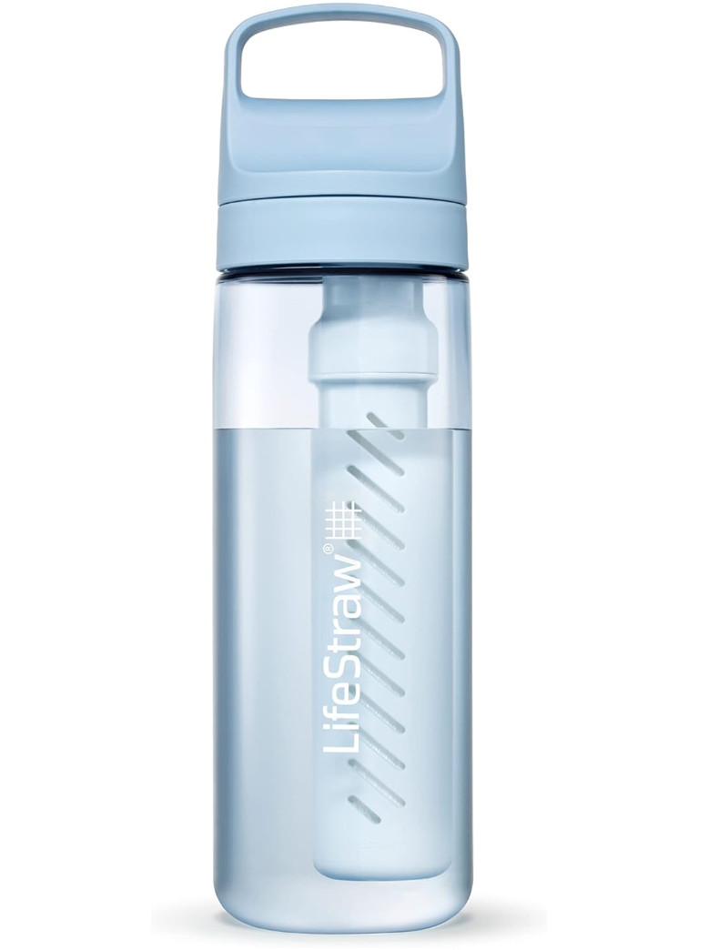 LifeStraw Go Series Water Filter Bottle Icelandic Blue Chlor