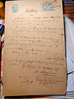 Handgeschrieben QUITTUNG 1887 GEBÜHRENMARKE HUNDELSHAUSEN Rechnung Briefmarke