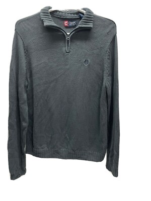 Chaps Ralph Lauren Men's Size L  1/4 Zip Pullover Sweater Stretch Knit Navy Blue