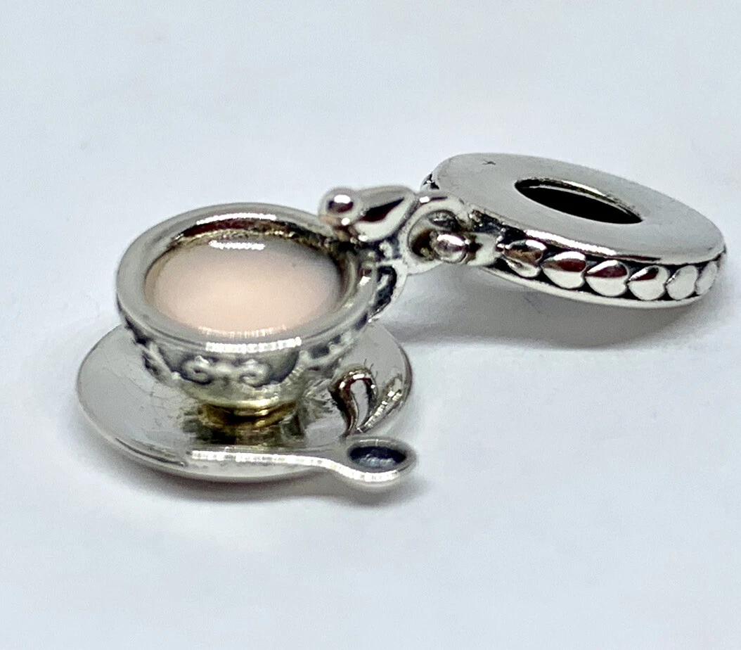Authentic Pandora Enchanted Tea Cup Pendant Silver Charm 797064EN160 BOX