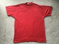 VINTAGE 1980s SCREEN STARS BEST PLAIN BLANK RED T-SHIRT vtg 1990s