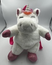 Unicorn Plush Backpack White with Pink Straps Bag Youth Kids Claires Stuffed