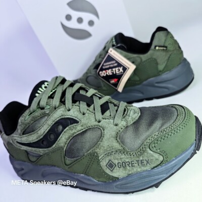 Saucony GTX US 8 Men's Green/Black/Grey Retro Shadow Grid Gore-Tex  S70840 2 NIB