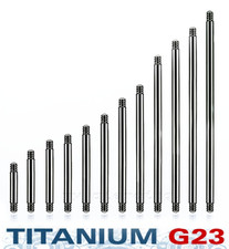 PAIR 14G G23 Titanium Threaded Barbell Industrial Tongue Nipple Ring Ear Tragus