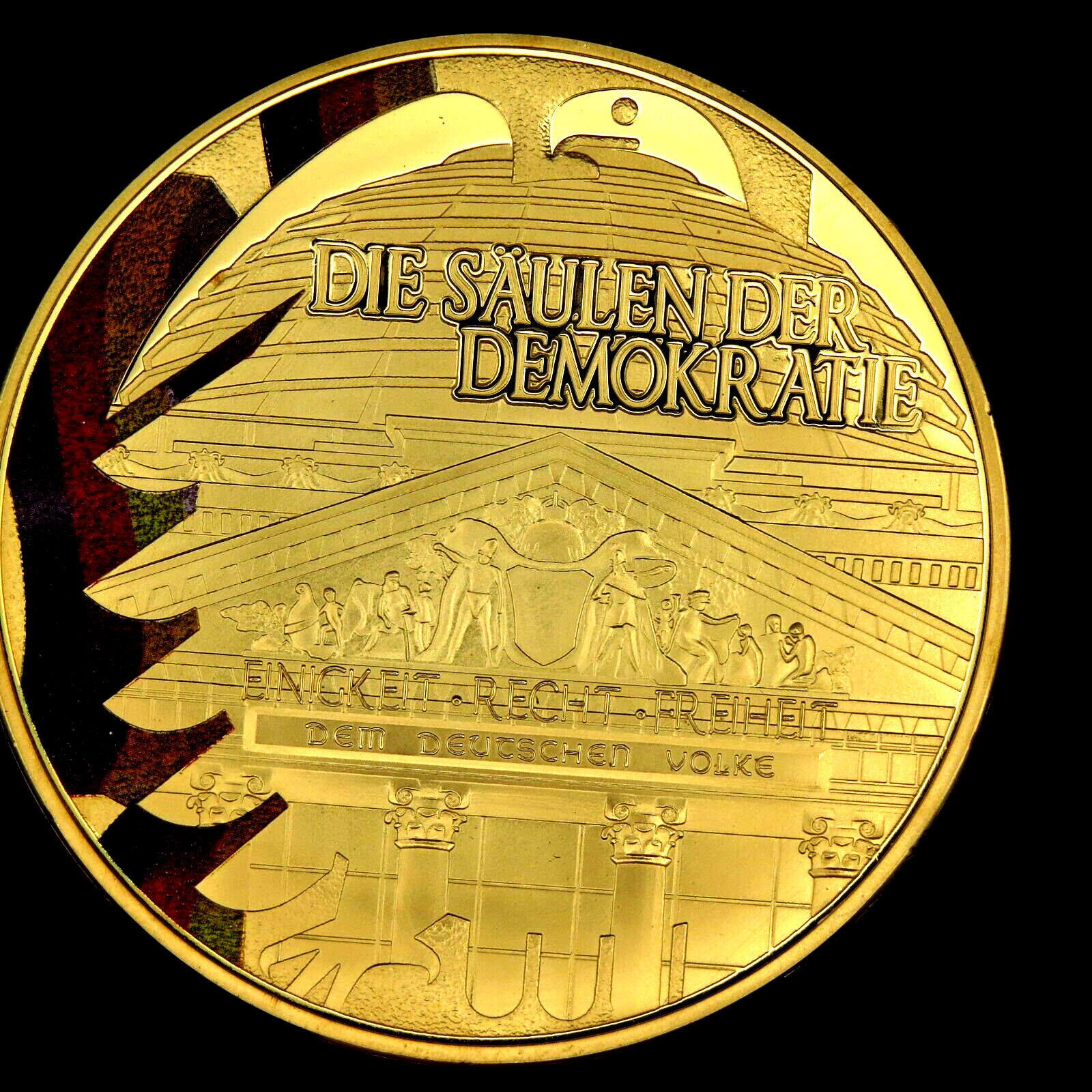 "Grundgesetz - d. Säulen d. Demokratie" Kupfermedaille, 70 mm Durchmesser, 110 g