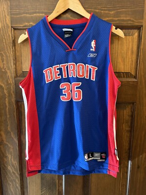 Reebok Detroit Pistons Rasheed Wallace Jersey Kids SZ Large14-16 Stitched  #36
