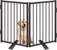 Metal Freestanding Dog Gates Foldable Dog Gate Pet Fences 2 Panels 24''H 40''W