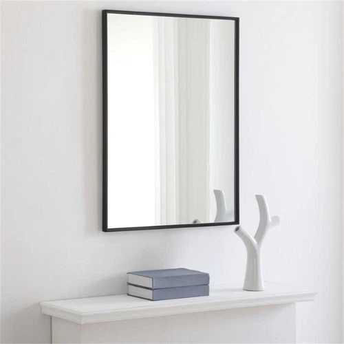 Elegant Decor Monet 32" x 24" Rectangle Metal Frame Mirror in Black - Picture 6 of 12