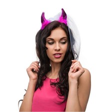 Velo da Sposa Corna DIAVOLO METALLIZZATE con Piume