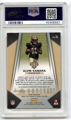 2017 Panini Prizm Alvin Kamara Pink Auto Prizm PSA 10 POP 12 New
