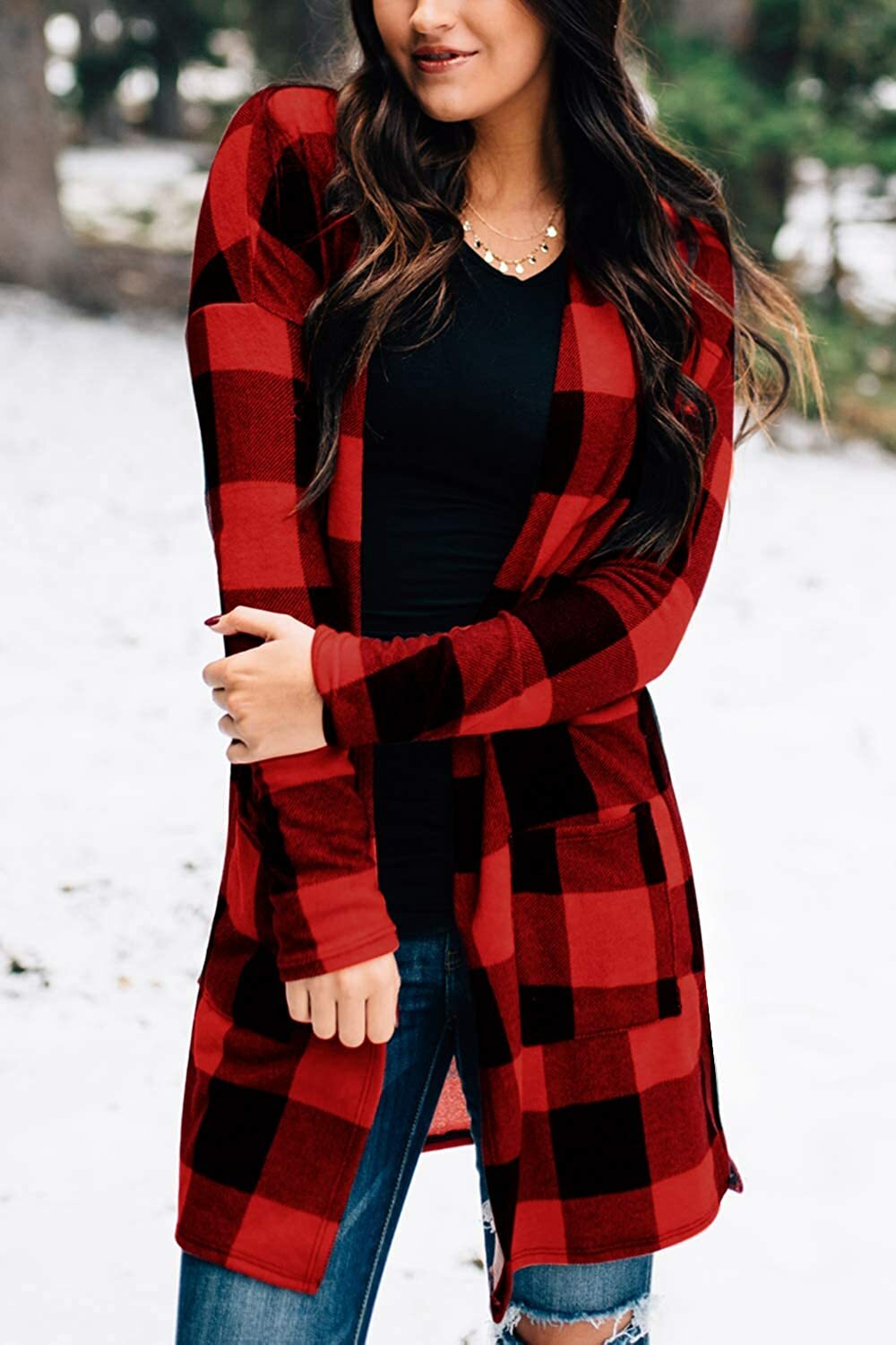 For G and PL Women's Buffalo Plaid Open 