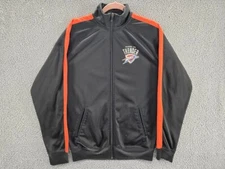Oklahoma City Thunder Jacket Mens Large Warm Up OKC NBA Basketball