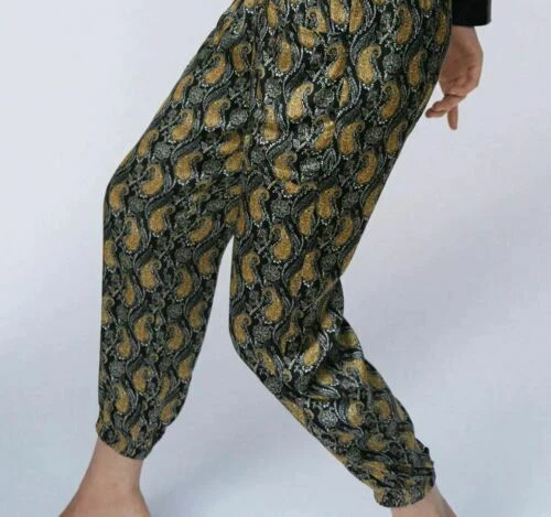 Zara Paisley Trousers for Women