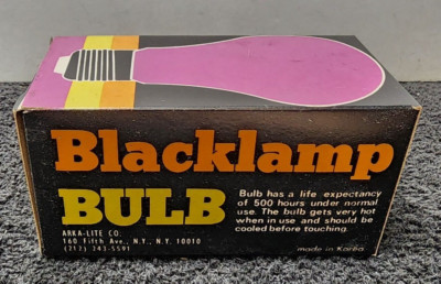 VINTAGE NOS BLACK LAMP BLACK LIGHT  BULB ARKA-LITE CO TESTED