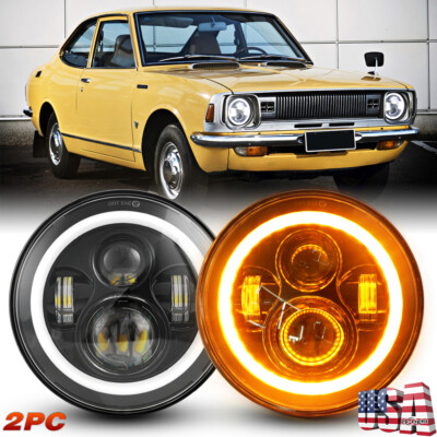 For Ford Falcon Sedan Delivery 1961-1965 2pc 7inch Round Led Headlight Halo Ring
